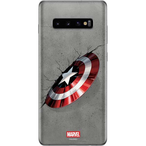 Marvel Captain America Shield Break Galaxy S10 Plus Skin