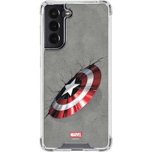 Marvel Captain America Shield Break Galaxy S22 Clear Case