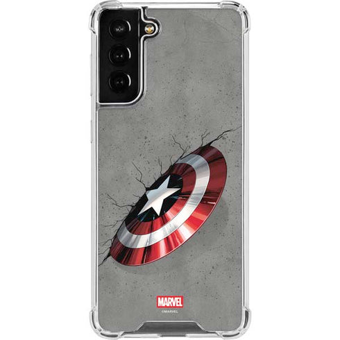 Marvel Captain America Shield Break Galaxy S22 Plus Clear Case