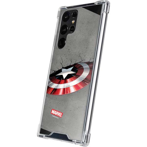 Marvel Captain America Shield Break Galaxy S22 Ultra Clear Case