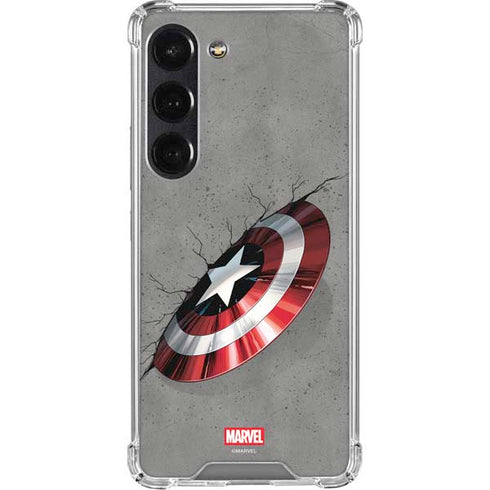 Marvel Captain America Shield Break Galaxy S23 Clear Case