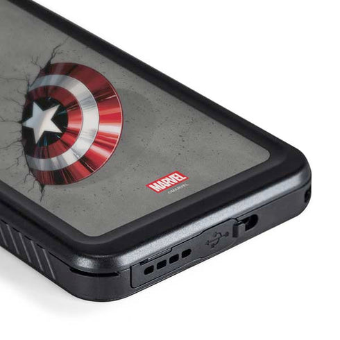 Marvel Captain America Shield Break Galaxy S23 Waterproof Case