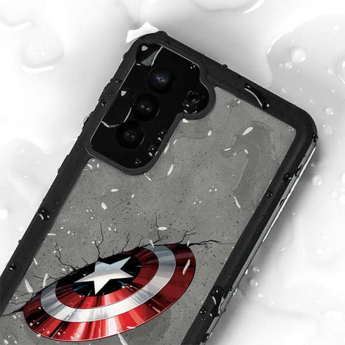 Marvel Captain America Shield Break Galaxy S23 Waterproof Case