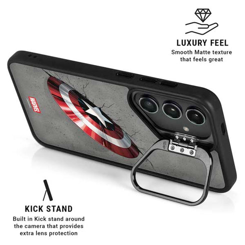 Marvel Captain America Shield Break Galaxy S24 Plus Kickstand Case