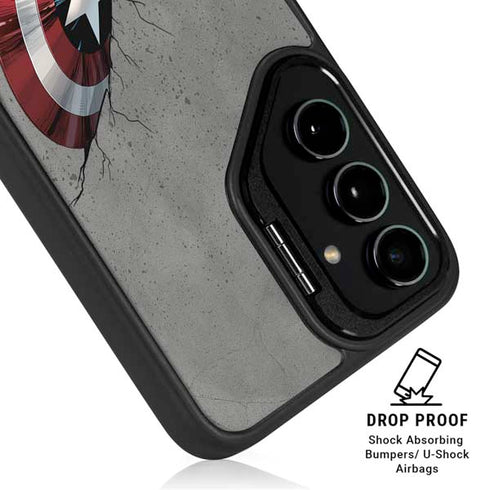 Marvel Captain America Shield Break Galaxy S24 Ultra Kickstand Case