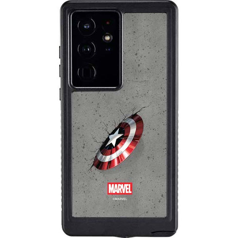 Marvel Captain America Shield Break Galaxy S24 Ultra Waterproof Case