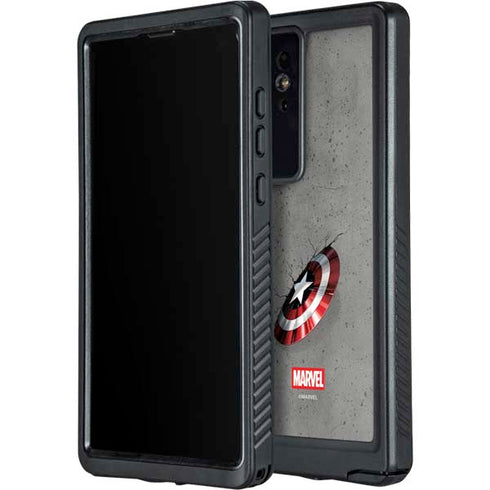 Marvel Captain America Shield Break Galaxy S24 Ultra Waterproof Case