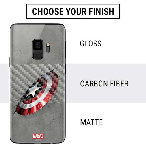 Marvel Captain America Shield Break Galaxy S9 Skin