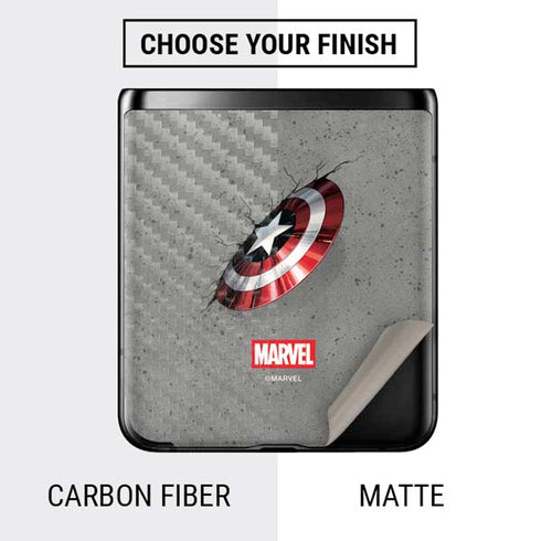 Marvel Captain America Shield Break Galaxy Z Flip Skin