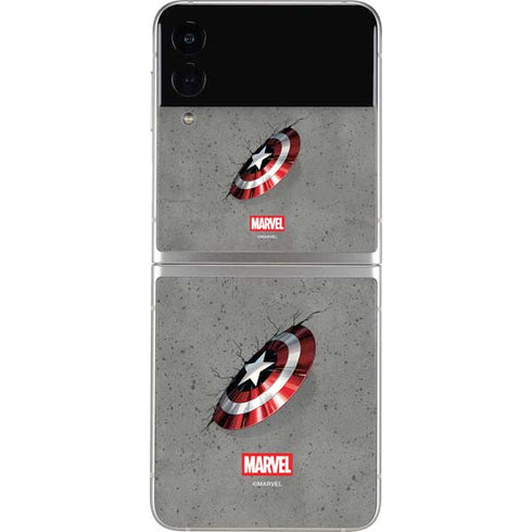 Marvel Captain America Shield Break Galaxy Z Flip3 5G Skin