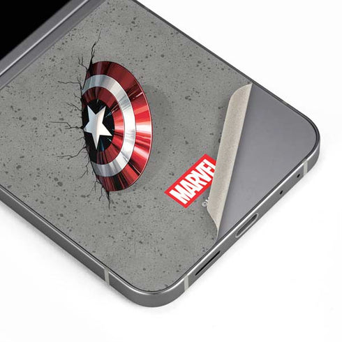 Marvel Captain America Shield Break Galaxy Z Flip6 Skin