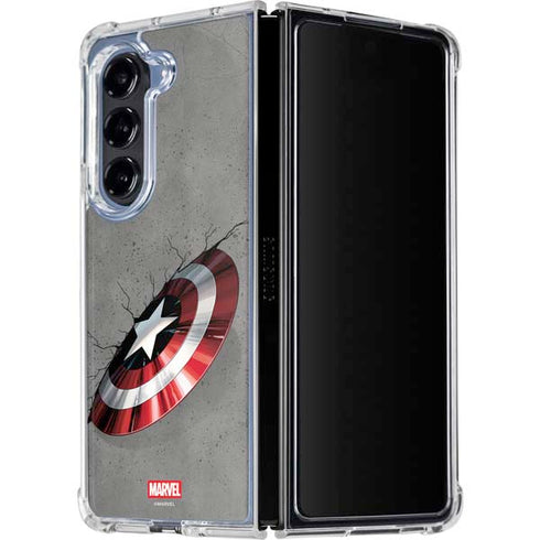 Marvel Captain America Shield Break Galaxy Z Fold5 5G Clear Case