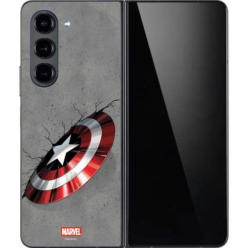 Marvel Captain America Shield Break Galaxy Z Fold5 5G Skin