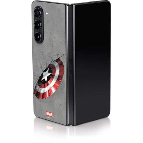 Marvel Captain America Shield Break Galaxy Z Fold5 5G Skin