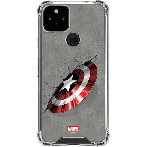 Marvel Captain America Shield Break Google Pixel 5 Clear Case