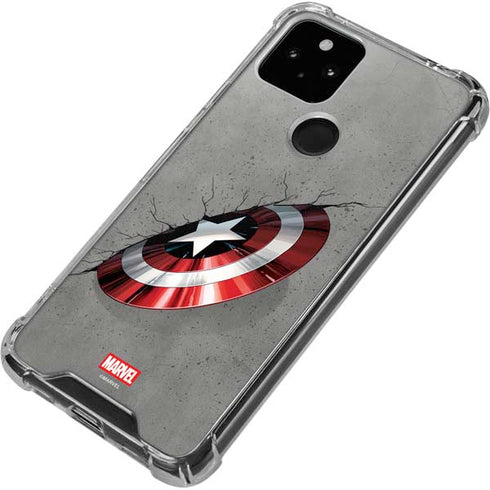 Marvel Captain America Shield Break Google Pixel 5 Clear Case