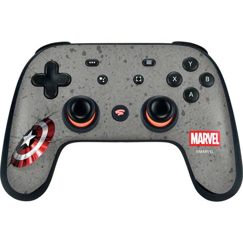Marvel Captain America Shield Break Google Stadia Controller Skin