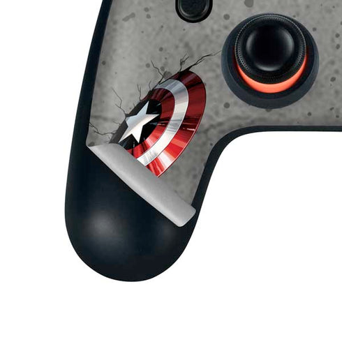 Marvel Captain America Shield Break Google Stadia Controller Skin