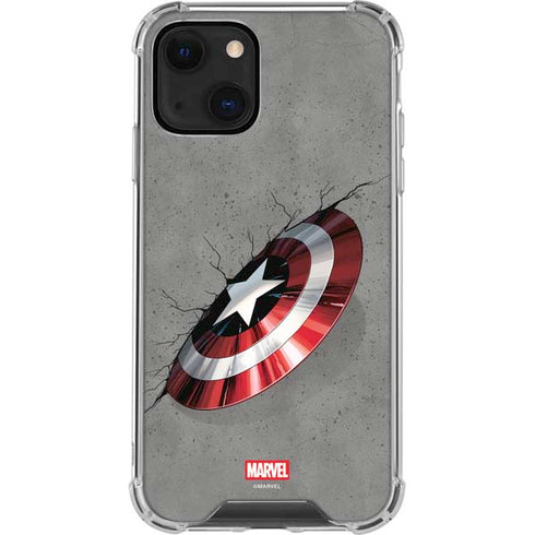 Marvel Captain America Shield Break iPhone 13 Mini Clear Case