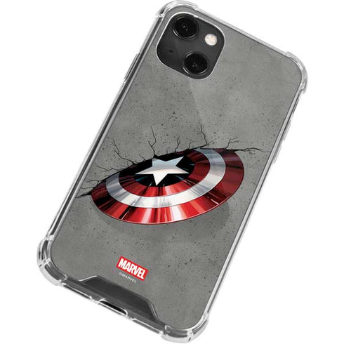 Marvel Captain America Shield Break iPhone 13 Mini Clear Case