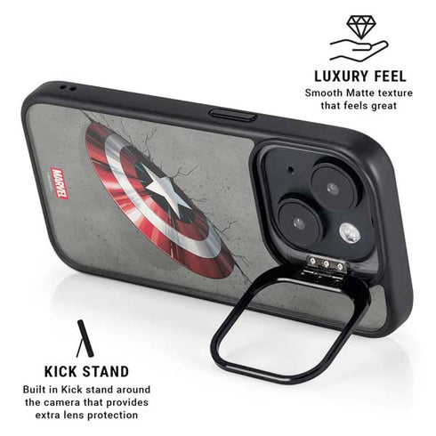 Marvel Captain America Shield Break iPhone 14 Kickstand Case