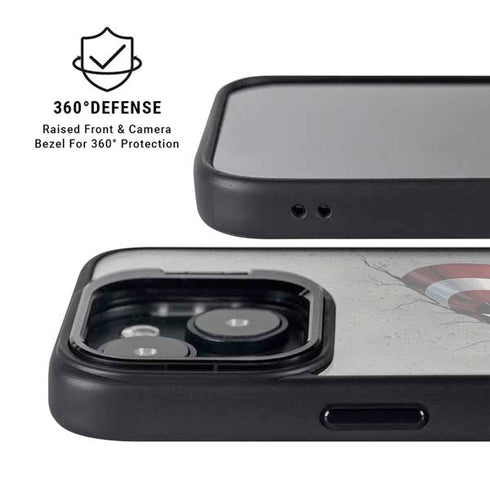 Marvel Captain America Shield Break iPhone 14 Kickstand Case