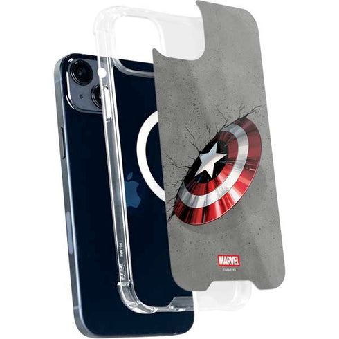 Marvel Captain America Shield Break iPhone 14 MagSafe Case