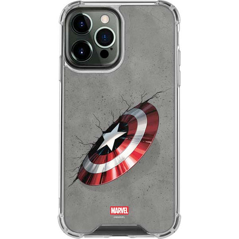 Marvel Captain America Shield Break iPhone 14 Pro Max Clear Case