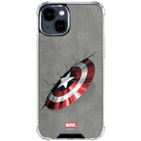 Marvel Captain America Shield Break iPhone 15 Clear Case