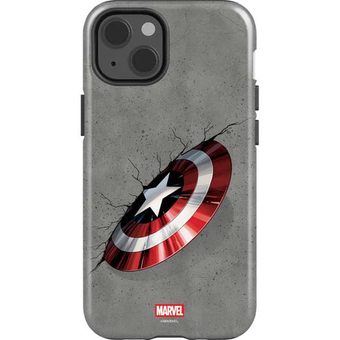 Marvel Captain America Shield Break iPhone 15 Plus Impact Case