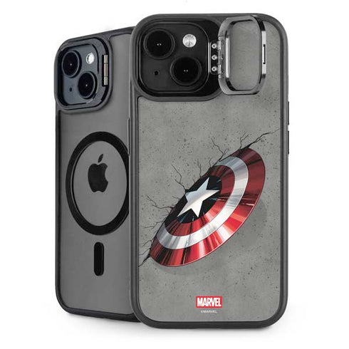Marvel Captain America Shield Break iPhone 15 Plus Kickstand Case