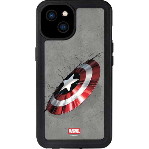 Marvel Captain America Shield Break iPhone 15 Plus Waterproof Case