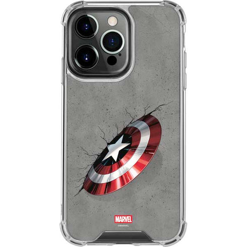 Marvel Captain America Shield Break iPhone 15 Pro Clear Case