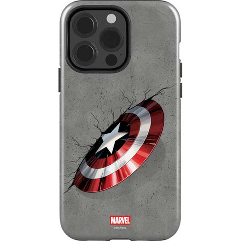 Marvel Captain America Shield Break iPhone 15 Pro Impact Case