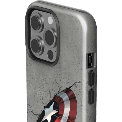 Marvel Captain America Shield Break iPhone 15 Pro Impact Case