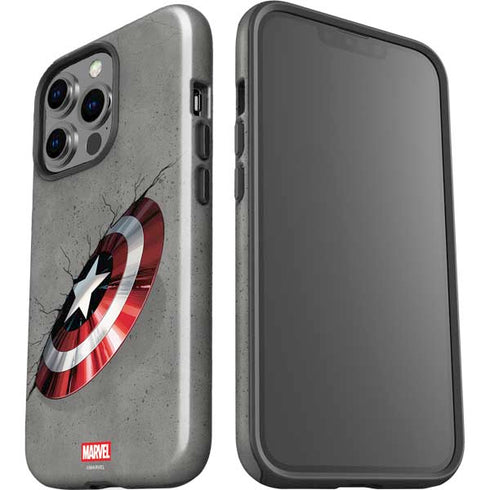 Marvel Captain America Shield Break iPhone 15 Pro Impact Case