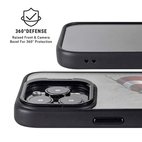Marvel Captain America Shield Break iPhone 15 Pro Kickstand Case
