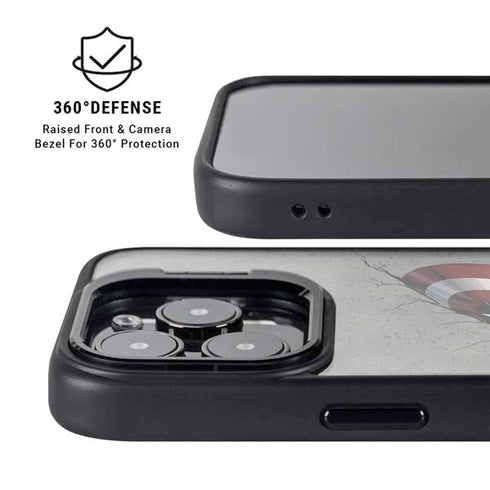 Marvel Captain America Shield Break iPhone 15 Pro Max Kickstand Case