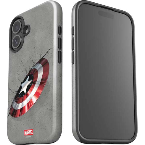 Marvel Captain America Shield Break iPhone 16 Plus Impact Case