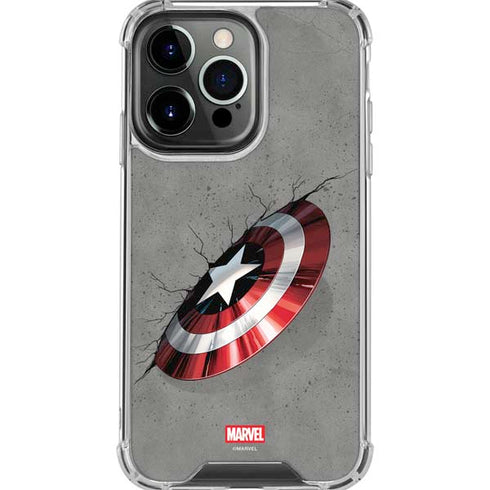 Marvel Captain America Shield Break iPhone 16 Pro Max Clear Case