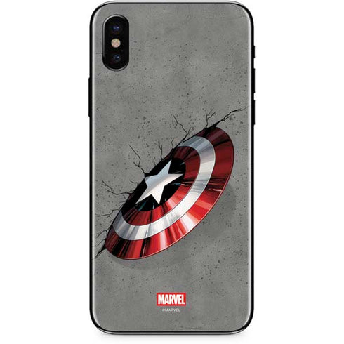 Marvel Captain America Shield Break iPhone X Skin