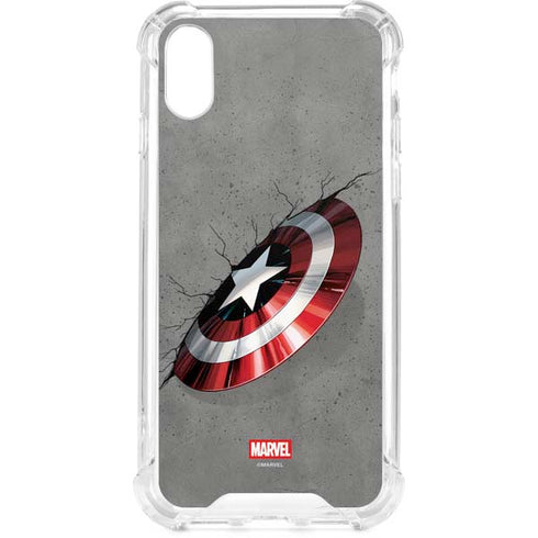 Marvel Captain America Shield Break iPhone XS Clear Case