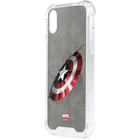 Marvel Captain America Shield Break iPhone XS Clear Case