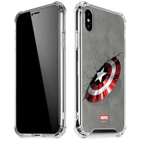 Marvel Captain America Shield Break iPhone XS Max Clear Case