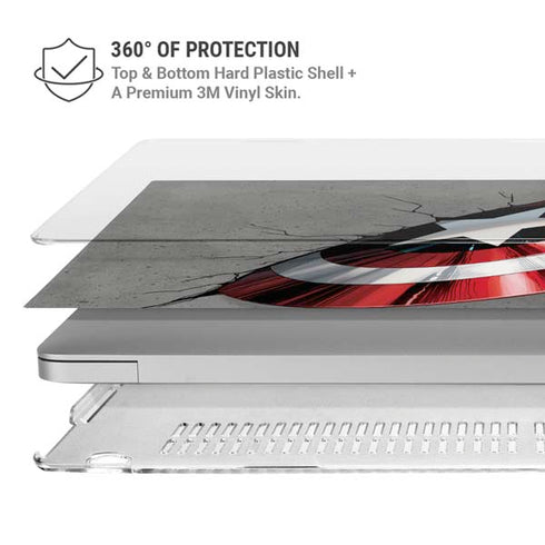 Marvel Captain America Shield Break MacBook Pro 14in (2021-24) Case plus Skin