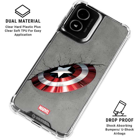 Marvel Captain America Shield Break Moto G Power 5G (2024) Clear Case