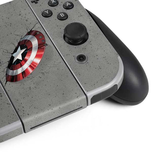 Marvel Captain America Shield Break Nintendo Switch OLED (2021) Skin