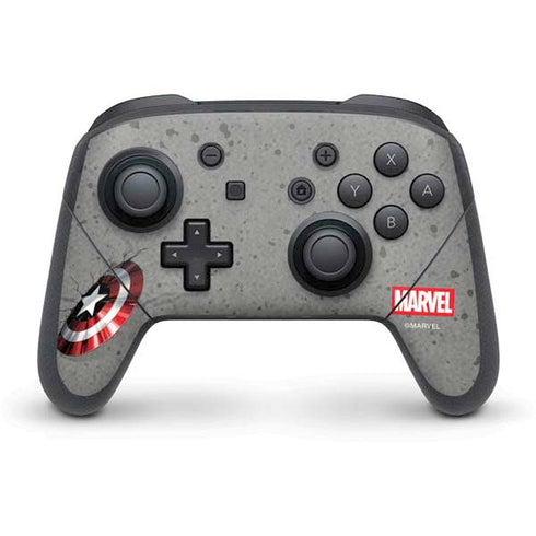 Marvel Captain America Shield Break Nintendo Switch Pro Controller Skin