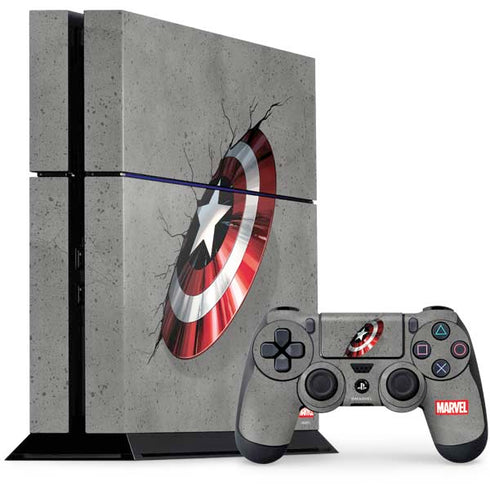 Marvel Captain America Shield Break PS4 Console and Controller Bundle Skin