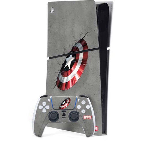 Marvel Captain America Shield Break PS5 Slim Digital Edition Bundle Skin